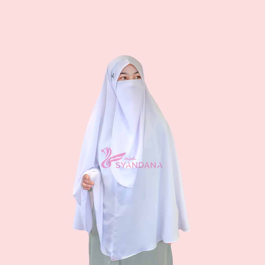  Jilbab  Nesya Putih  Hijab Syandana