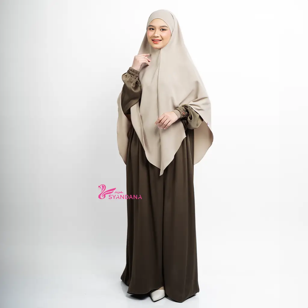 Zaluna Dress Set Zilwa Khiban Khimar Bandana Mazen Anti UV by Sultan - Gambar 4
