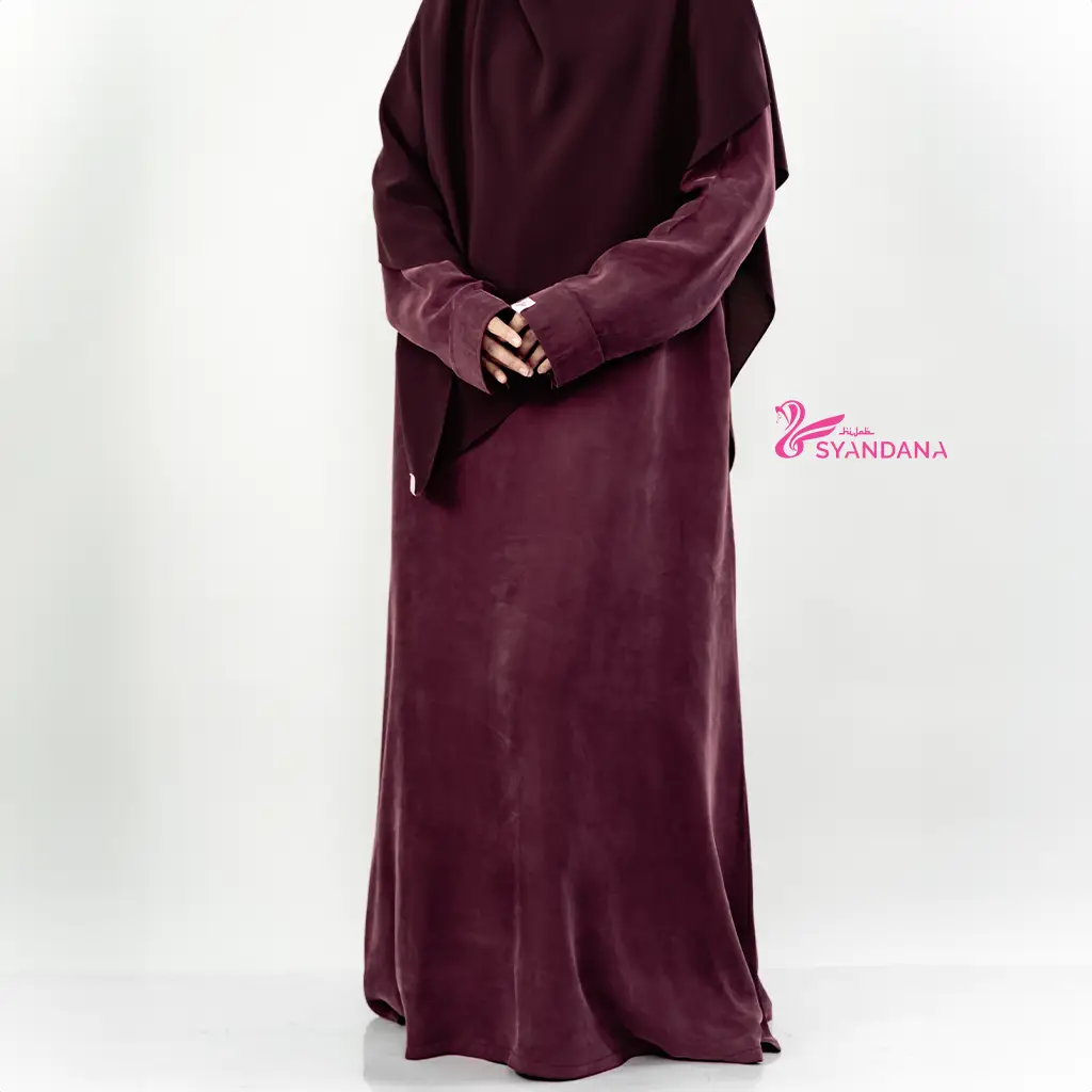 Airy Abaya Cupro Nubuck Silk Natfab (Natural Fabric) Abaya Lebaran Terbaru 2026 - Gambar 5