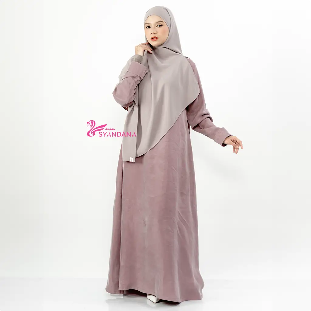 Airy Abaya Cupro Nubuck Silk Natfab (Natural Fabric) Abaya Lebaran Terbaru 2026 - Gambar 4